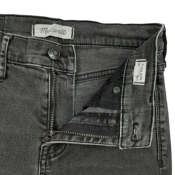 Madewell 9" High Riser Skinny Skinny Jeans Womens 25 Black Stretch Raw Hem - Picture 3 of 12